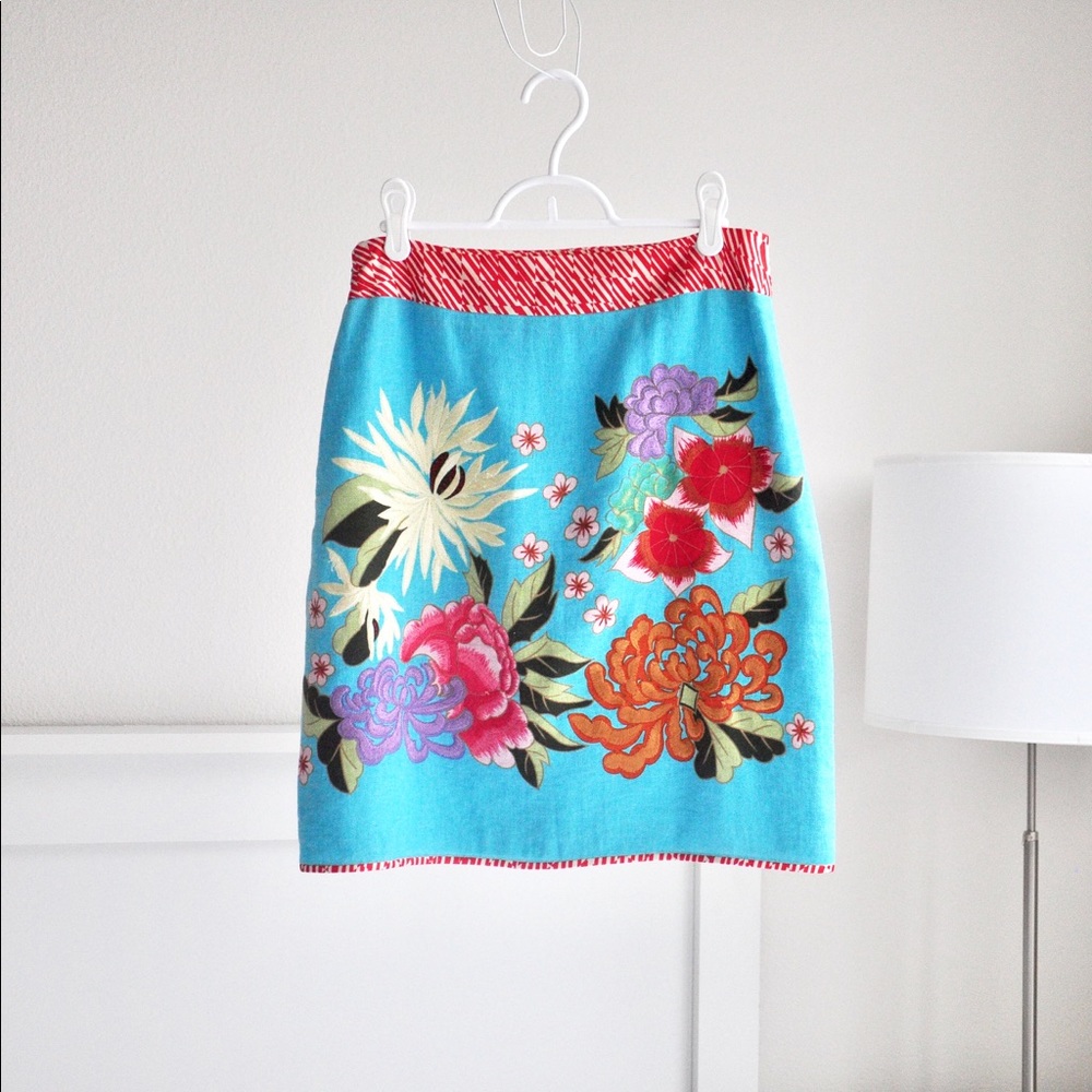 Etcetera Skirt with Colorful Embroidery - Size 6